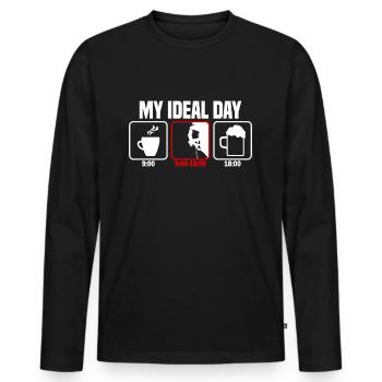 My Perfect Day Climbing Climber - Men's Premium Organic Long Sleeve Shirt - black - Front - Nico (187cm)