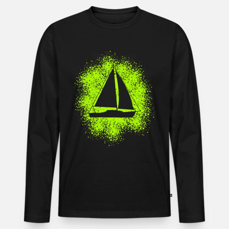 Segelyacht Segelboot Segelschiff - Männer Premium Bio Langarmshirt - Schwarz