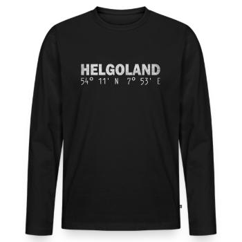 Heligoland coordinates GPS - Men's Premium Organic Long Sleeve Shirt - black - Front - Nico (187cm)