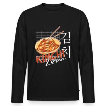 Kimchi Love Perfect for Asian Food fanatics - Men's Premium Organic Long Sleeve Shirt - black - Front - Nico (187cm)