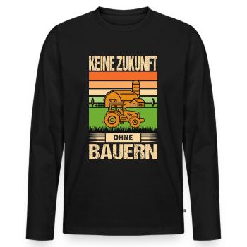Landwirt Demo Bauerndemo Keine Zukunft Ohne Bauern - Männer Premium Bio Langarmshirt - Schwarz - Vorne - Nico (187cm)