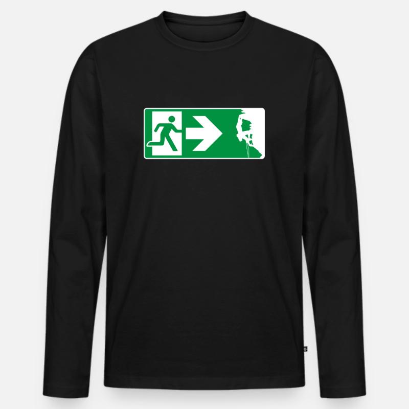 Notausgang Klettern Kletterer - Männer Premium Bio Langarmshirt - Schwarz