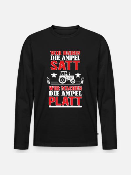 Landwirte Protest und Bauern Demo gegen die Ampel - Männer Premium Bio Langarmshirt - Schwarz