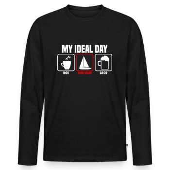 My Perfect Day Sailing Sailor - Men's Premium Organic Long Sleeve Shirt - black - Front - Nico (187cm)