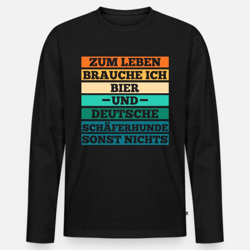 Bier Hund Deutscher Schäferhund - Männer Premium Bio Langarmshirt - Schwarz