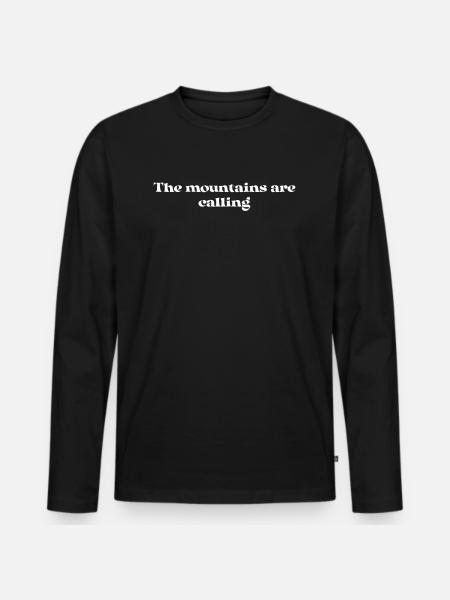 Hiking - The mountains are calling - Men's Premium Organic Long Sleeve Shirt - black