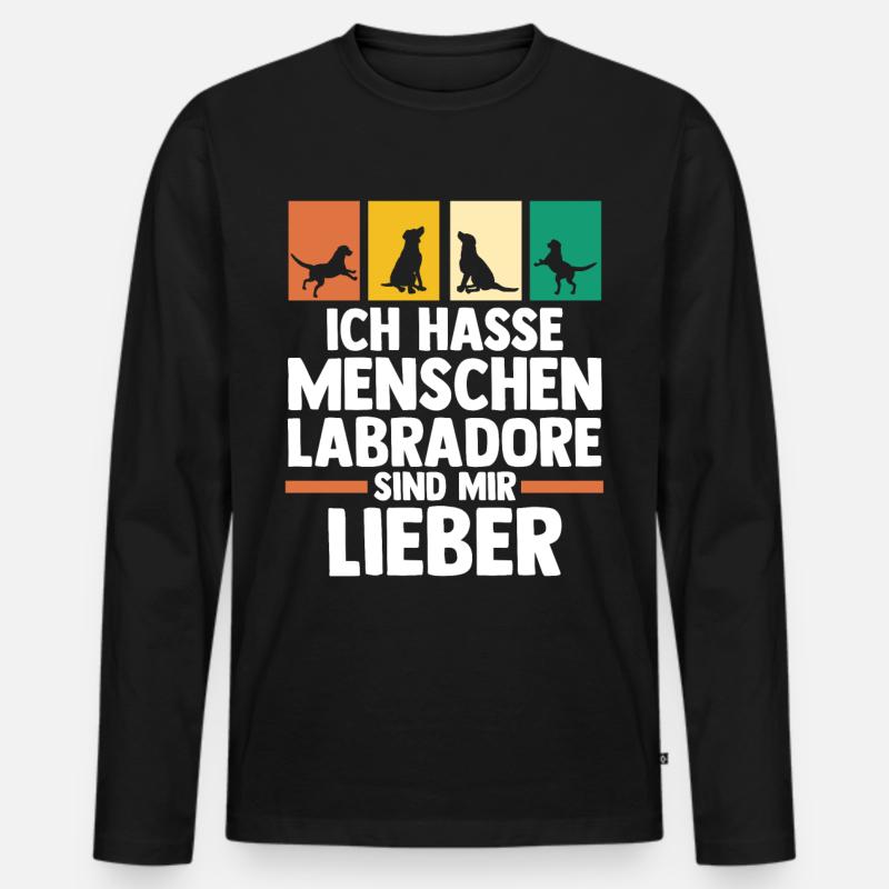 Hund Labrador - Männer Premium Bio Langarmshirt - Schwarz