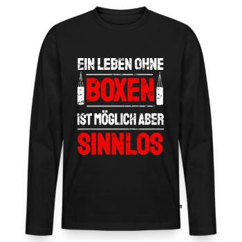 Boxen Boxsport Kampfsport Motto - Männer Premium Bio Langarmshirt - Schwarz - Vorne - Nico (187cm)