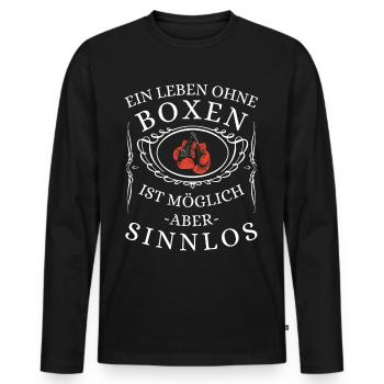 Boxen Boxsport Kampfsport Motto - Männer Premium Bio Langarmshirt - Schwarz - Vorne - Nico (187cm)