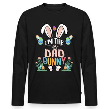 I'm The Dad Bunny - Männer Premium Bio Langarmshirt - Schwarz - Vorne - Nico (187cm)