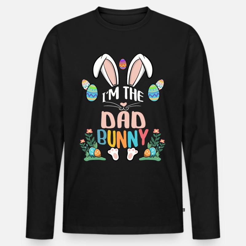 I'm The Dad Bunny - Männer Premium Bio Langarmshirt - Schwarz