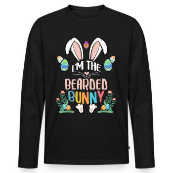 I'm The Bearded Bunny - Männer Premium Bio Langarmshirt - Schwarz - Vorne - Nico (187cm)