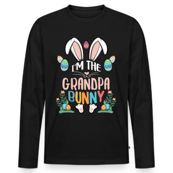 I'm The Grandpa Bunny - Men's Premium Organic Long Sleeve Shirt - black - Front - Nico (187cm)