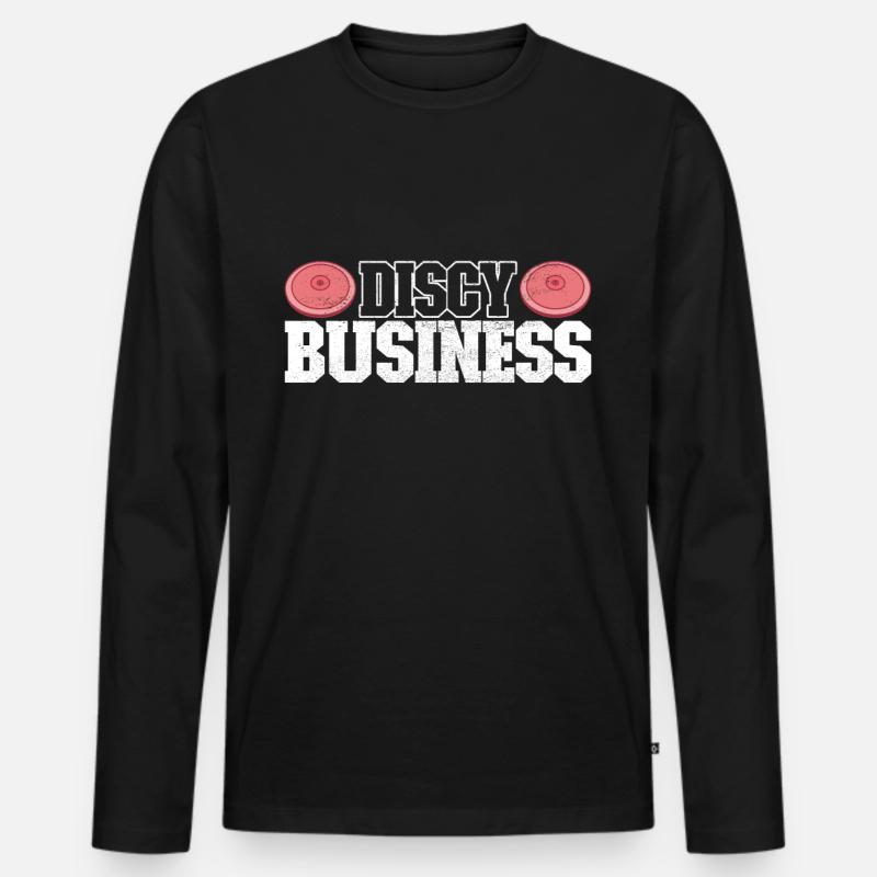 Diskuswerfer Diskuswurf - Männer Premium Bio Langarmshirt - Schwarz