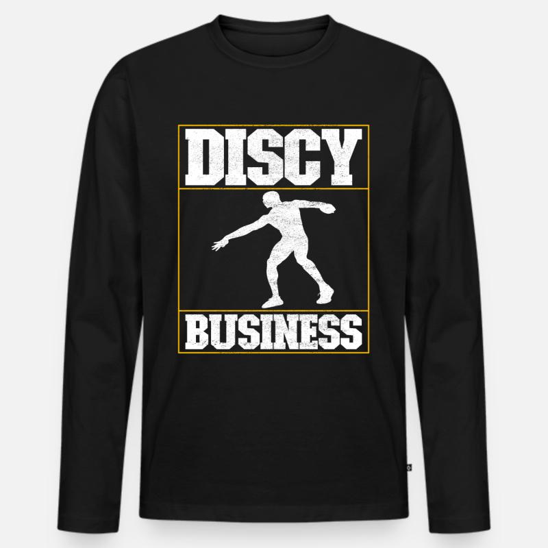 Diskuswerfer Diskuswurf - Männer Premium Bio Langarmshirt - Schwarz