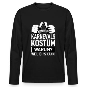 Karneval - Männer Premium Bio Langarmshirt - Schwarz - Vorne - Nico (187cm)