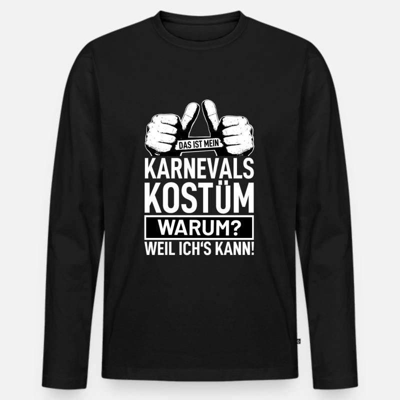 Karneval - Männer Premium Bio Langarmshirt - Schwarz