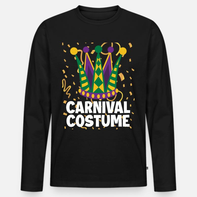 Karneval - Männer Premium Bio Langarmshirt - Schwarz