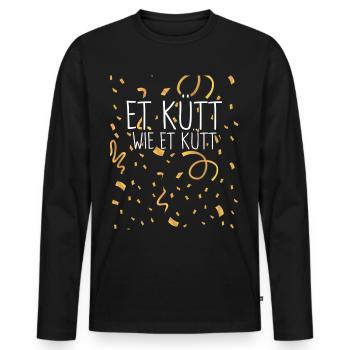 Et kütt wie et Kütt Fasching - Men's Premium Organic Long Sleeve Shirt - black - Front - Nico (187cm)