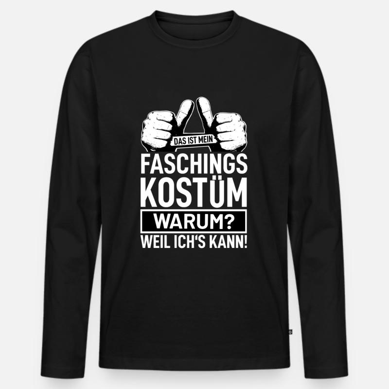 Karneval - Männer Premium Bio Langarmshirt - Schwarz