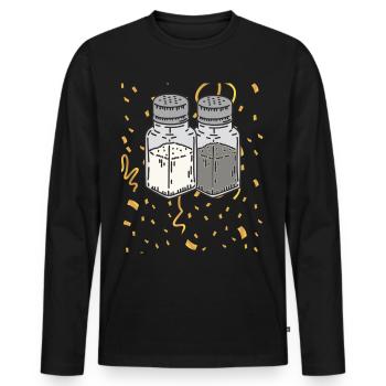 Salt & pepper - Men's Premium Organic Long Sleeve Shirt - black - Front - Nico (187cm)