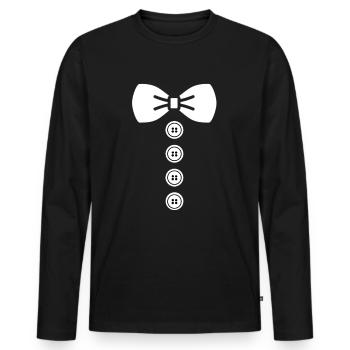 Cravate de costume - T-shirt manches longues Premium bio Homme - noir - Devant - Nico (187cm)