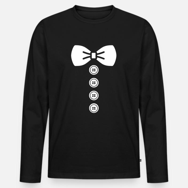 Anzug Krawatte - Männer Premium Bio Langarmshirt - Schwarz