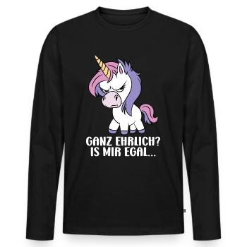 Ganz Ehrlich? Is Mir Egal - Männer Premium Bio Langarmshirt - Schwarz - Vorne - Nico (187cm)