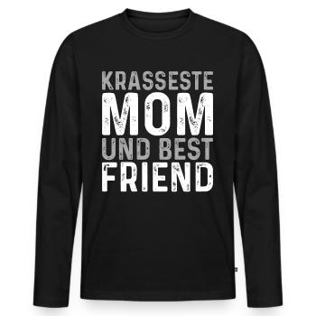 Maman cadeau fête des mères anniversaire maman - T-shirt manches longues Premium bio Homme - noir - Devant - Nico (187cm)