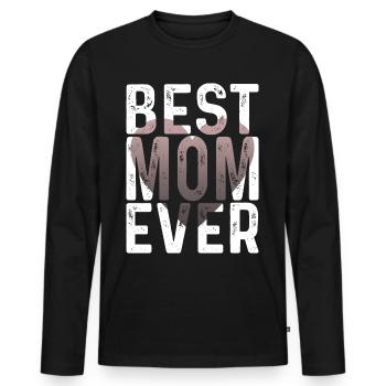 Maman cadeau fête des mères anniversaire maman - T-shirt manches longues Premium bio Homme - noir - Devant - Nico (187cm)
