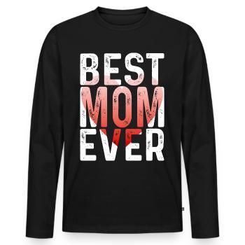Maman cadeau fête des mères anniversaire maman - T-shirt manches longues Premium bio Homme - noir - Devant - Nico (187cm)