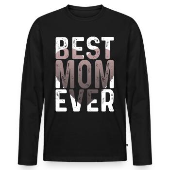 Maman cadeau fête des mères anniversaire maman - T-shirt manches longues Premium bio Homme - noir - Devant - Nico (187cm)