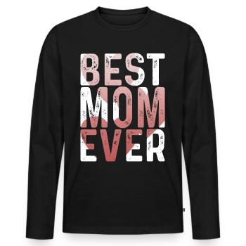 Maman cadeau fête des mères anniversaire maman - T-shirt manches longues Premium bio Homme - noir - Devant - Nico (187cm)