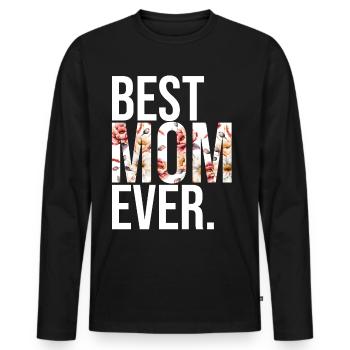 Maman cadeau fête des mères anniversaire maman - T-shirt manches longues Premium bio Homme - noir - Devant - Nico (187cm)