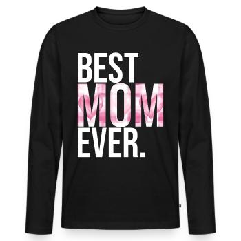 Maman cadeau fête des mères anniversaire maman - T-shirt manches longues Premium bio Homme - noir - Devant - Nico (187cm)