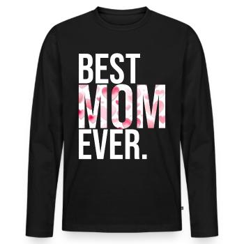 Maman cadeau fête des mères anniversaire maman - T-shirt manches longues Premium bio Homme - noir - Devant - Nico (187cm)
