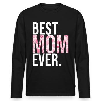 Maman cadeau fête des mères anniversaire maman - T-shirt manches longues Premium bio Homme - noir - Devant - Nico (187cm)