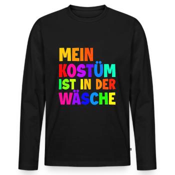 Mon costume est au lavage - T-shirt manches longues Premium bio Homme - noir - Devant - Nico (187cm)