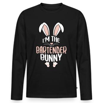 I'm The Bartender Bunny - Männer Premium Bio Langarmshirt - Schwarz - Vorne - Nico (187cm)