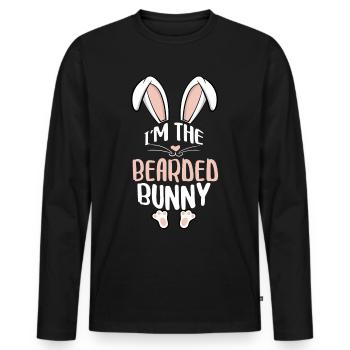 I'm The Bearded Bunny - Männer Premium Bio Langarmshirt - Schwarz - Vorne - Nico (187cm)