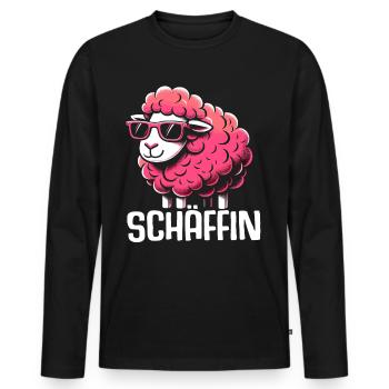 Chef Chefin Schaf Geschenk Schäfin Spruch - Männer Premium Bio Langarmshirt - Schwarz - Vorne - Nico (187cm)
