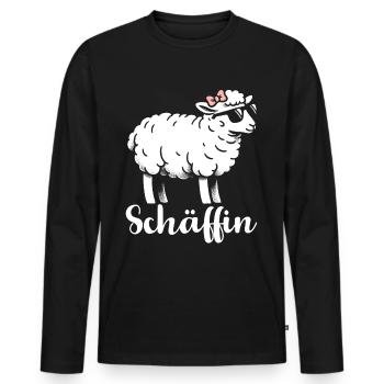 Chef Chefin Schaf Geschenk Schäfin Spruch - Männer Premium Bio Langarmshirt - Schwarz - Vorne - Nico (187cm)