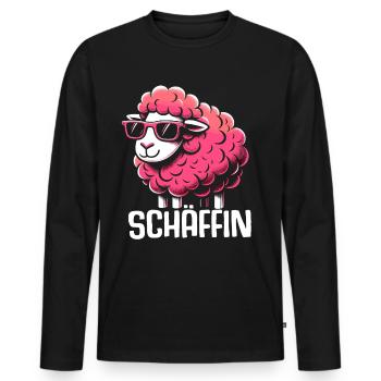 Chef Chefin Schaf Geschenk Schäfin Spruch - Männer Premium Bio Langarmshirt - Schwarz - Vorne - Nico (187cm)