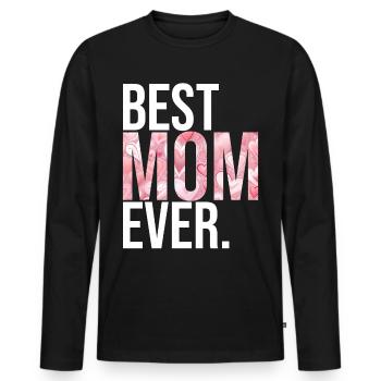 Maman cadeau fête des mères anniversaire maman - T-shirt manches longues Premium bio Homme - noir - Devant - Nico (187cm)