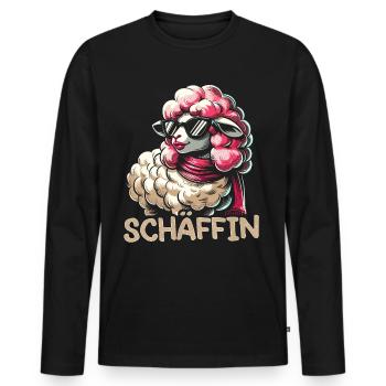Chef Chefin Schaf Geschenk Schäfin Spruch - Männer Premium Bio Langarmshirt - Schwarz - Vorne - Nico (187cm)