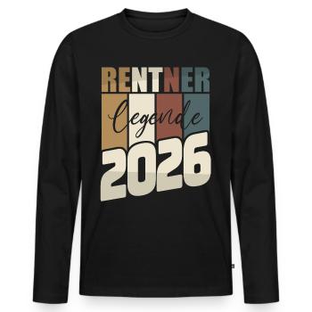Rente Geschenk 2026 Rentner Ruhestand Spruch - Männer Premium Bio Langarmshirt - Schwarz - Vorne - Nico (187cm)