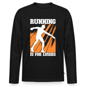 Lancer du disque Lancer du disque - T-shirt manches longues Premium bio Homme - noir - Devant - Nico (187cm)