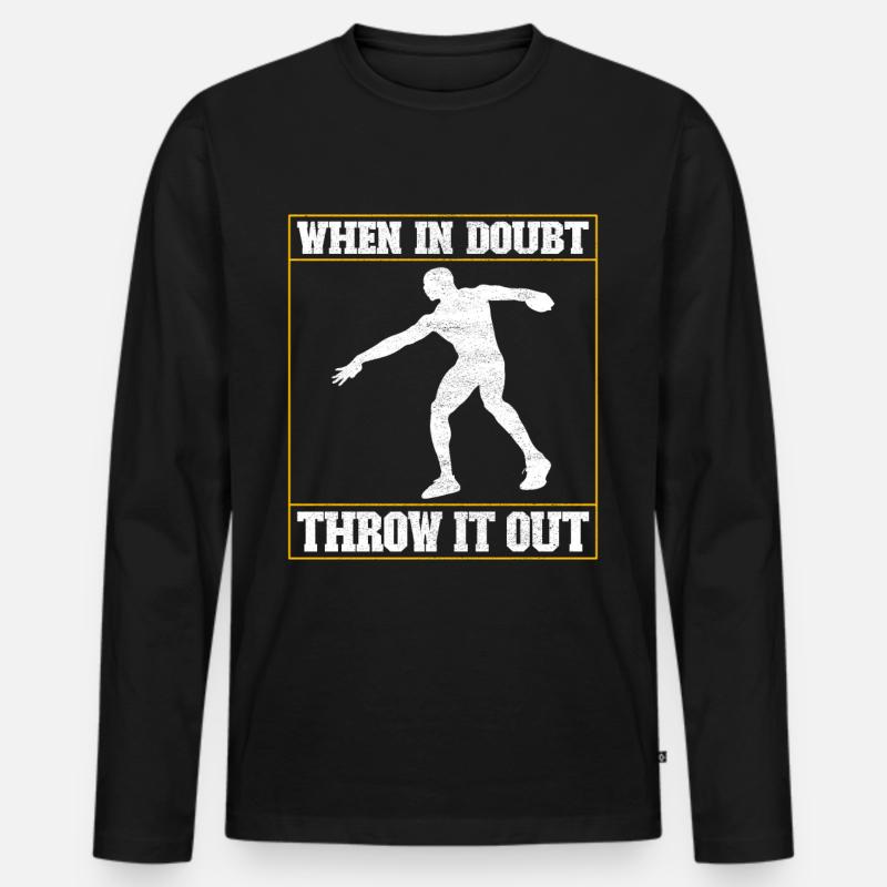 Discus thrower discus throw - Men's Premium Organic Long Sleeve Shirt - black