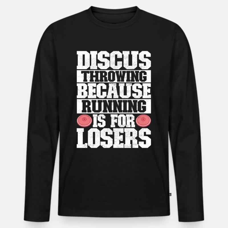 Diskuswerfer Diskuswerfen - Männer Premium Bio Langarmshirt - Schwarz