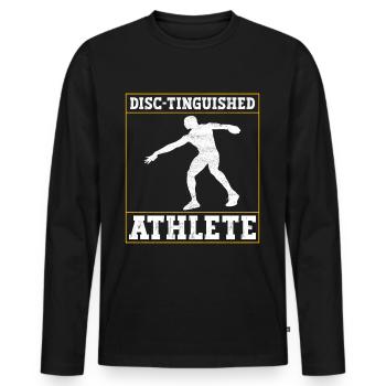 Lancer du disque Lancer du disque - T-shirt manches longues Premium bio Homme - noir - Devant - Nico (187cm)